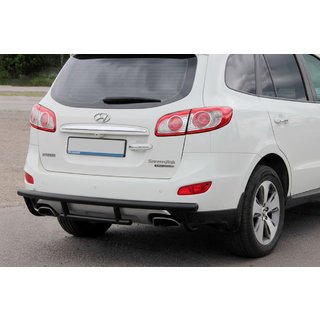 Задня дуга AK002-2 Black (нерж.) Hyundai Santa Fe 2 2006-2012 рр. фото 2