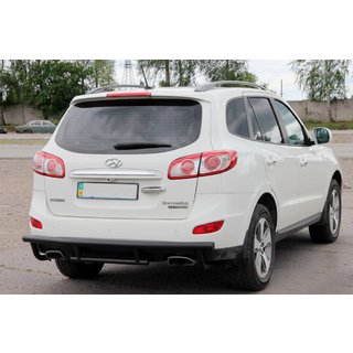 Задня дуга AK002-2 Black (нерж.) Hyundai Santa Fe 2 2006-2012 рр. фото 4