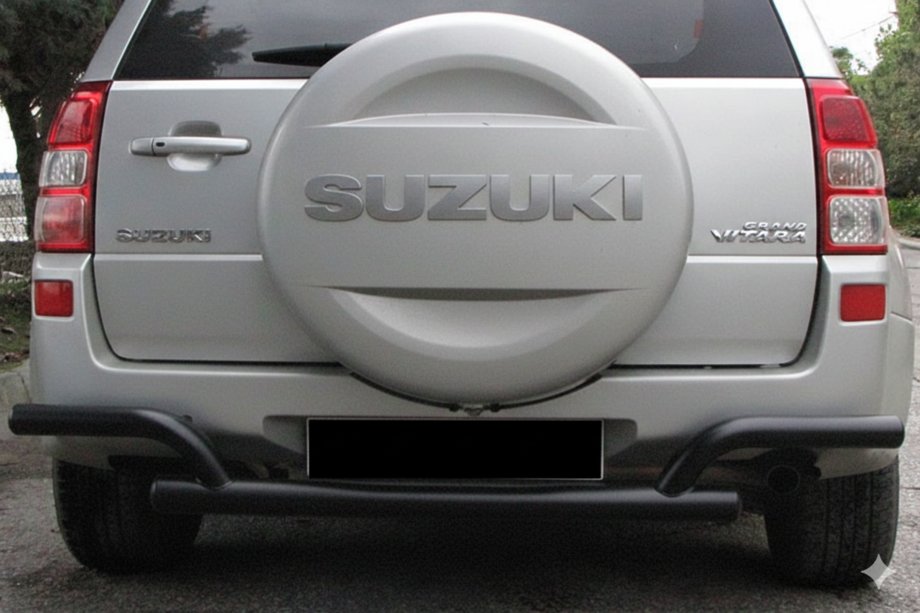 Suzuki Grand Vitara 2005-2017 рр. Задній захист AK005-2 Black (нерж) Фото 1