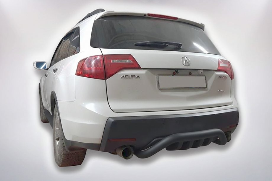 Acura MDX 2007-2013 рр. Задній захист B1-47 Black (нерж) Фото 2