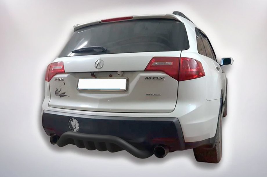 Acura MDX 2007-2013 рр. Задній захист B1-47 Black (нерж) Фото 4