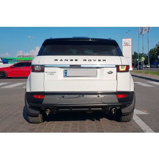 Задній захист AK005-1 Black (нерж) Range Rover Evoque 2012-2018 рр. фото 2
