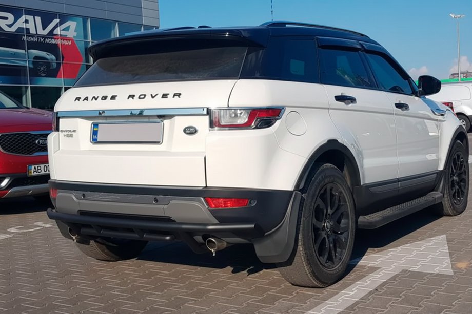 Range Rover Evoque 2012-2018 рр. Задній захист AK005-1 Black (нерж) Фото 3