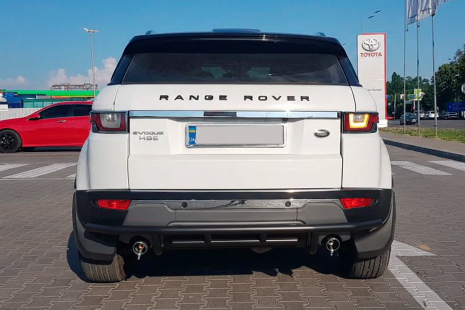 Range Rover Evoque 2012-2018 рр. Задній захист AK005-1 Black (нерж) Фото 2