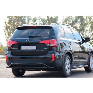 Задня дуга AK007-2 Black (нерж.) Kia Sorento II XM 2009-2014 рр. фото 1