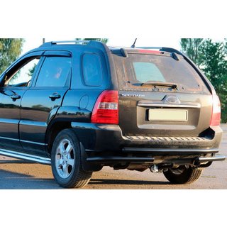 Задня дуга AK007 Black (нерж.) Kia Sportage 2004-2010 рр. фото 1