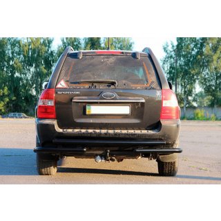 Задня дуга AK007 Black (нерж.) Kia Sportage 2004-2010 рр. фото 3