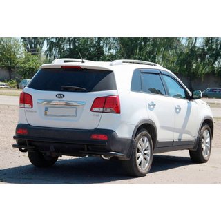 Задня дуга AK003-2 Black (нерж.) Kia Sorento II XM 2009-2014 рр. фото 1