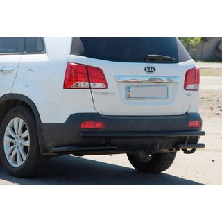 Задня дуга AK003-2 Black (нерж.) Kia Sorento II XM 2009-2014 рр. фото 2