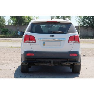 Задня дуга AK003-2 Black (нерж.) Kia Sorento II XM 2009-2014 рр. фото 4