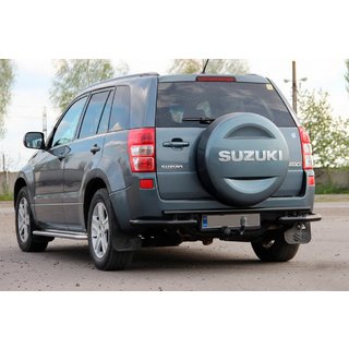 Задній захист AK005-3 Black (нерж) Suzuki Grand Vitara 2005-2017 рр. фото 1