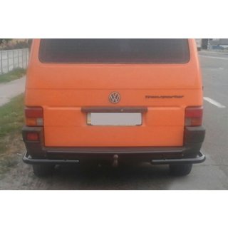 Задня дуга AK003-2 Black (нерж) Volkswagen T4 Caravelle/Multivan 1990-2003 рр. фото 1