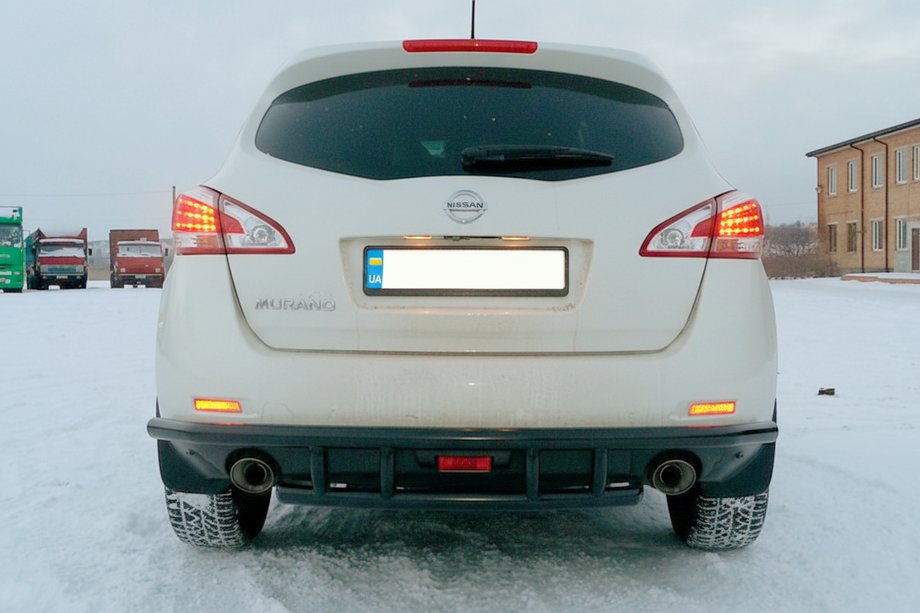 Nissan Murano 2008-2014 рр. Задня дуга AK Black (нерж) Фото 3