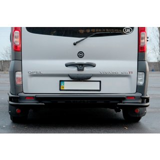 Задній захист AK-Special Black (нерж) Opel Vivaro 2001-2015 рр. фото 3