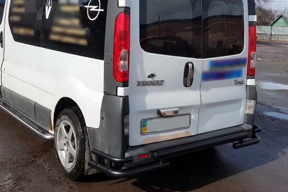 Opel Vivaro 2001-2015 рр. Задній захист AK-Special Black (нерж) Фото 6