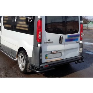 Задній захист AK-Special Black (нерж) Renault Trafic 2001-2015 рр. фото 1