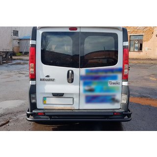 Задній захист AK-Special Black (нерж) Renault Trafic 2001-2015 рр. фото 2