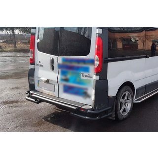 Задній захист AK-Special Black (нерж) Renault Trafic 2001-2015 рр. фото 3