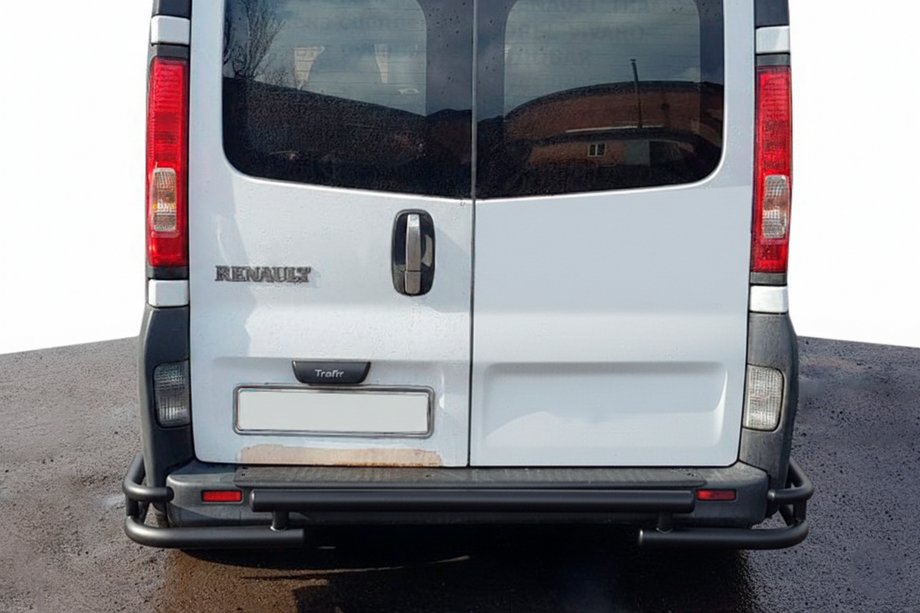Renault Trafic 2001-2015 рр. Задній захист AK-Special Black (нерж) Фото 4