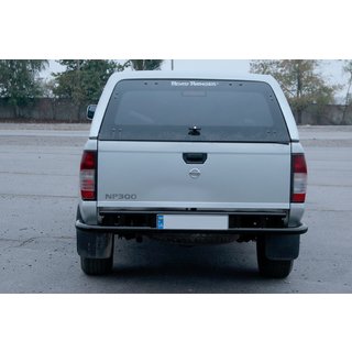 Задній захист AK004 Black (нерж) Nissan NP300 1999-2015 рр. фото 2