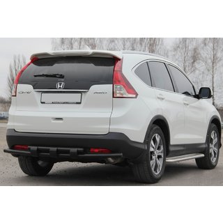 Задня дуга AK002-подвійний Black (нерж) Honda CRV 2012-2016 рр. фото 2