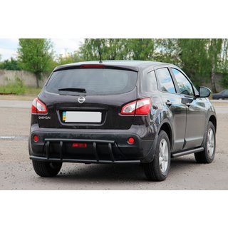 Задня дуга AK011 Black (нерж.) Nissan Qashqai 2010-2014 рр. фото 2