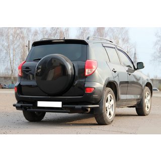 Задній захист AK005-2 Black (2 шт., нерж) Toyota Rav 4 2006-2013 рр. фото 1