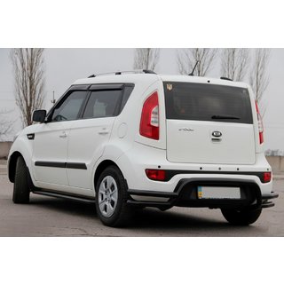 Задній захист AK007-2 Black (нерж) Kia Soul II 2013-2018 рр. фото 1
