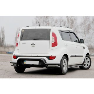 Задній захист AK007-2 Black (нерж) Kia Soul II 2013-2018 рр. фото 3