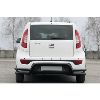 Задній захист AK007-2 Black (нерж) Kia Soul II 2013-2018 рр. фото 4