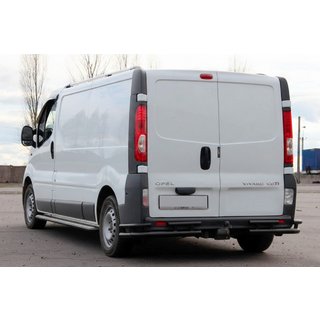 Задній захист AK003-Plus-2 Black (нерж) Renault Trafic 2001-2015 рр. фото 3