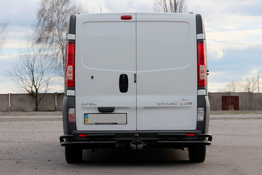 Renault Trafic 2001-2015 рр. Задній захист AK003-Plus-2 Black (нерж) Фото 2