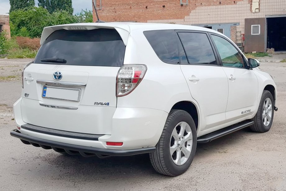 Toyota Rav 4 2006-2013 рр. Задній захист AK005-15 Black (Тільки на EV, 2 шт., нерж) Фото 4