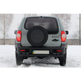 Задня дуга AK015 Black (нерж.) Chevrolet Niva 1998-2020 рр. фото 2