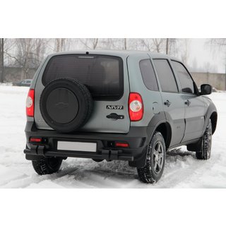 Задня дуга AK015 Black (нерж.) Chevrolet Niva 1998-2020 рр. фото 1