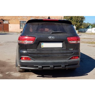 Задня дуга AK015 Black (нерж.) Kia Sorento II XM 2009-2014 рр. фото 3