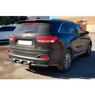 Задня дуга AK015 Black (нерж.) Kia Sorento II XM 2009-2014 рр. фото 2