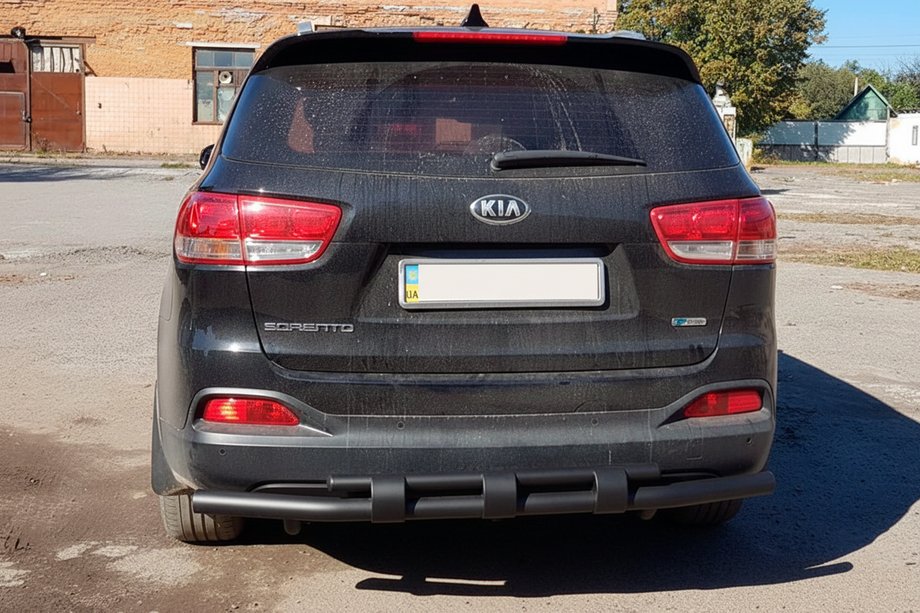 Kia Sorento II XM 2009-2014 рр. Задня дуга AK015 Black (нерж.) Фото 3
