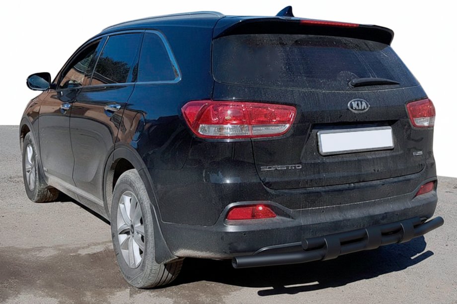 Kia Sorento II XM 2009-2014 рр. Задня дуга AK015 Black (нерж.) Фото 1