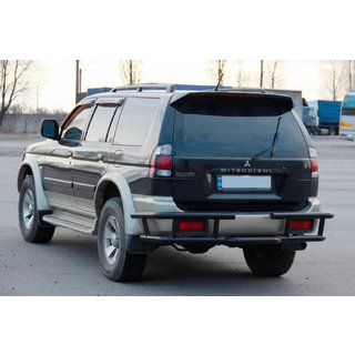 Задній захист AK-Special Black (нерж) Mitsubishi Pajero Sport 1996-2007 рр. фото 2