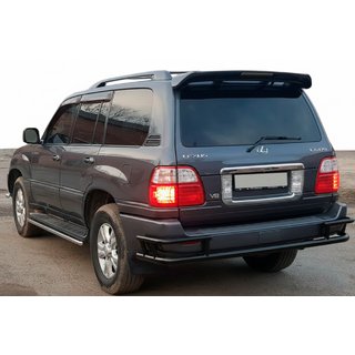 Задній захист AK009-15 Black (нерж.) Lexus LX470 1998-2007 рр. фото 1
