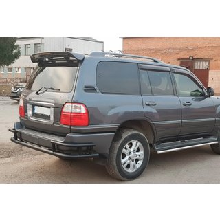 Задній захист AK009-15 Black (нерж.) Lexus LX470 1998-2007 рр. фото 2