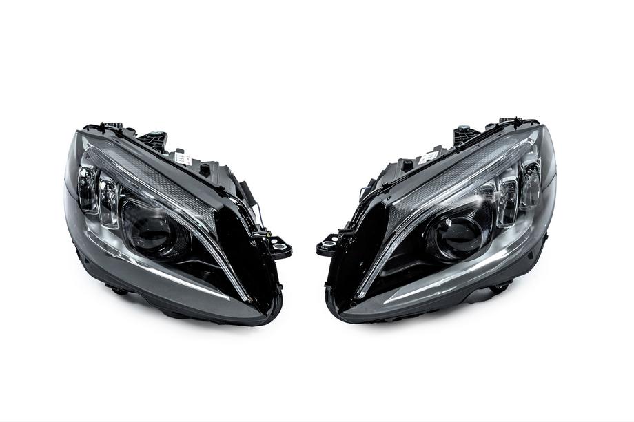 Mercedes C-class W205 2014-2021 рр. Передні фари з блоками FullLed (Для HALOGEN, 2 шт)