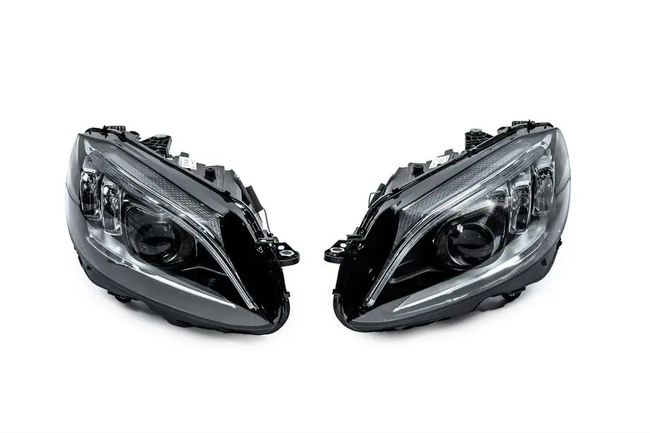 Mercedes C-class W205 2014-2021 рр. Передні фари з блоками FullLed (Для HALOGEN, 2 шт)