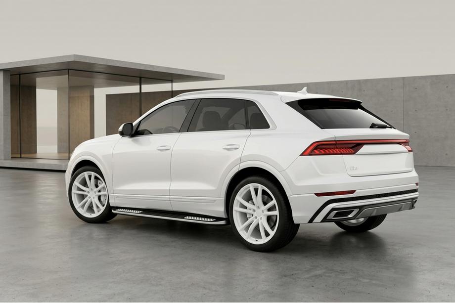 Audi Q8 2018- рр. Бокові пороги Tayga V2 (2 шт., Алюміній) Фото 1