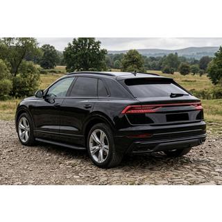 Бокові пороги Tayga Black (2 шт., Алюміній) Audi Q8 2018- рр. фото 1