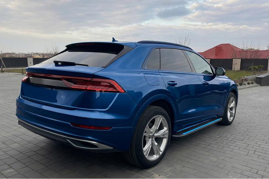 Audi Q8 2018- рр. Бокові пороги Maya Blue (2 шт., Алюміній) Фото 1