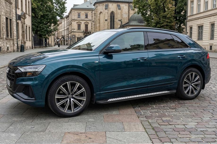 Audi Q8 2018- рр. Бокові пороги Vision New Black (2 шт., Алюміній)