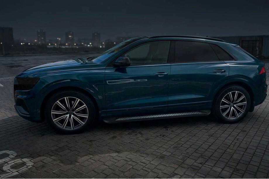 Audi Q8 2018- рр. Бокові пороги Vision New Black (2 шт., Алюміній) Фото 3