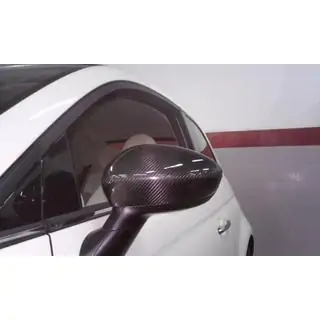 Накладки на дзеркала 2007-2015 (2 шт., натуральний карбон) Fiat 500/500L 2013-2022 рр. фото 3